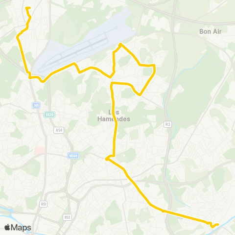 TEC Charleroi Châtelineau (SNCB) - Gosselies (Athénée) map