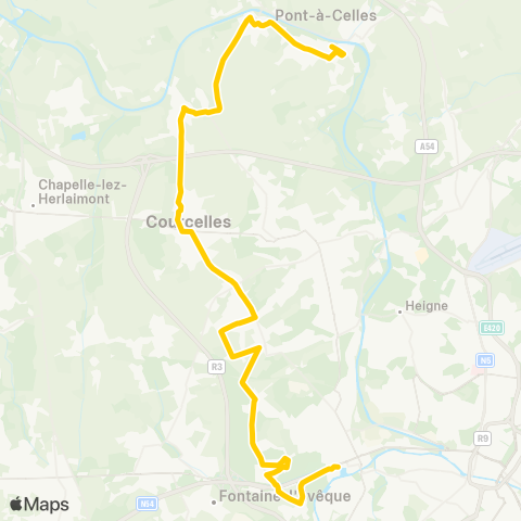 TEC Charleroi Luttre (SNCB) - Monceau-s/-Sambre (Moulin) map