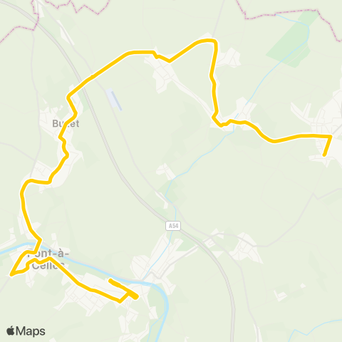 TEC Charleroi Frasnes-Lez-Gosselies - Rêves - Pont-À-Celles map