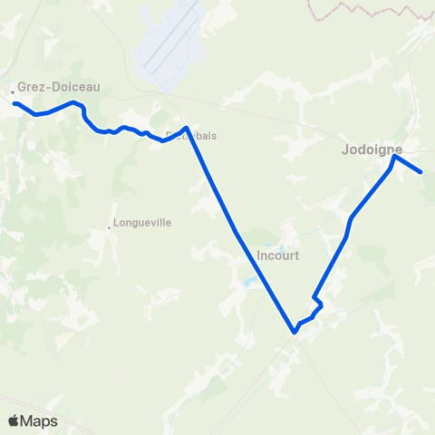 TEC Brabant Wallon Grez-Doiceau - Jodoigne map