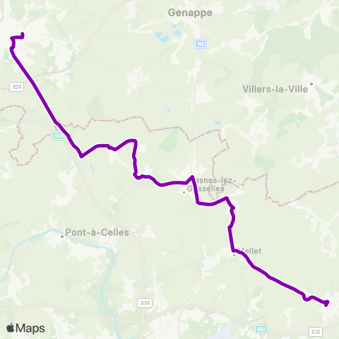 TEC Brabant Wallon Nivelles - Rêves - Fleurus map