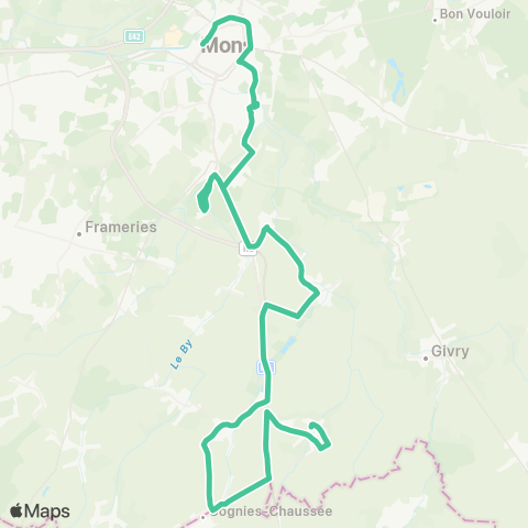 TEC Hainaut Mons - Hyon - Asquillies map