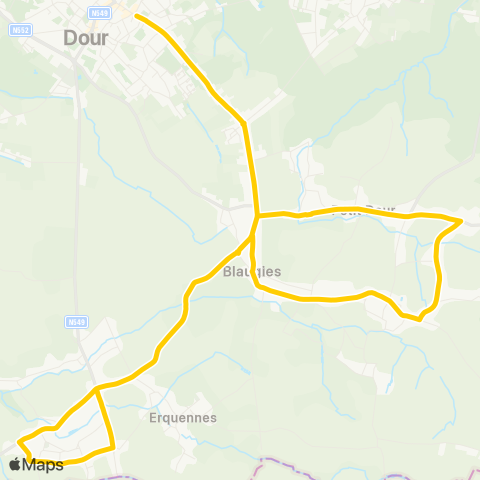 TEC Hainaut Dour - Erquennes map