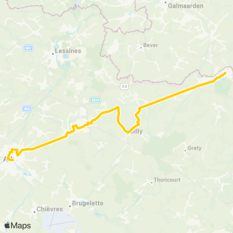 TEC Hainaut Ath - Enghien / Edingen map