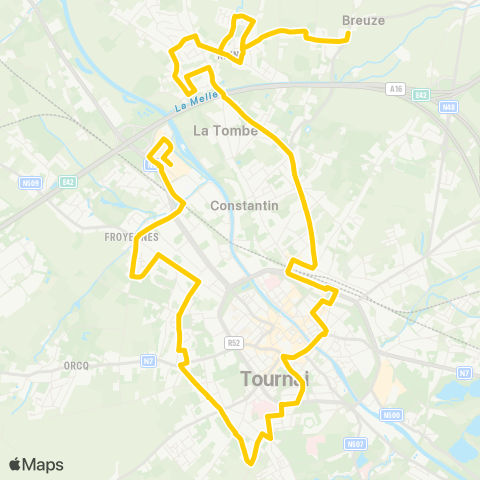 TEC Hainaut Tournai City : Tournai - Kain map