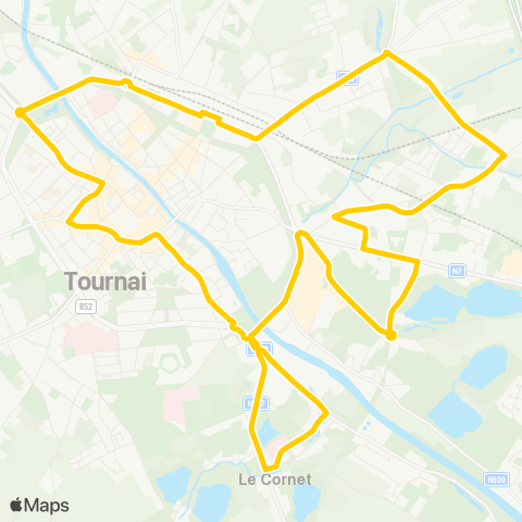 TEC Hainaut Tournai City : Tournai - Warchin - Rumillies map