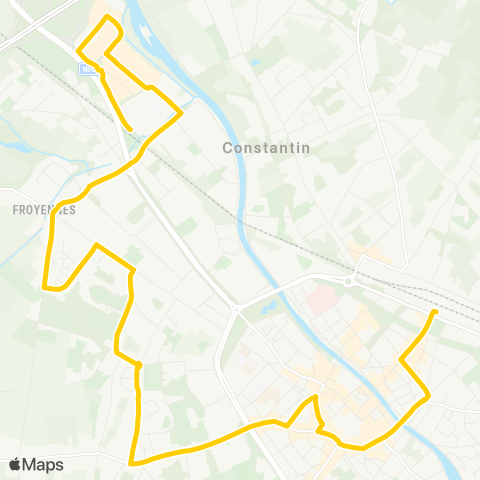 TEC Hainaut Tournai City : Tournai - Froyennes (Zoning) map