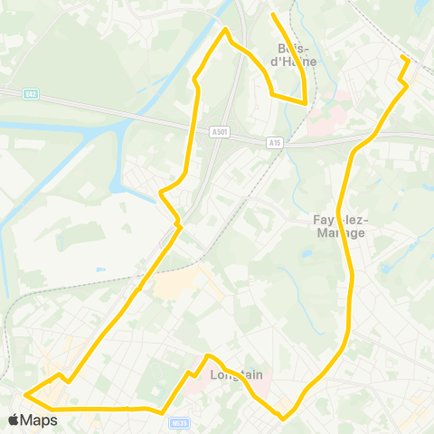 TEC Hainaut Manage - Jolimont - la Louvière - Bois d'Haine map