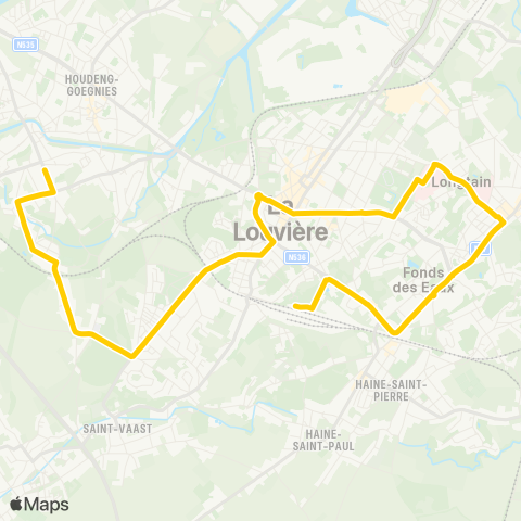 TEC Hainaut Houdeng - la Louvière Sud map