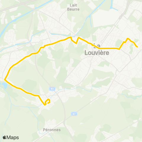 TEC Hainaut La Louvière - Trivières map