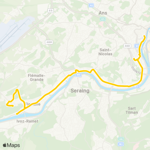 TEC Liège - Verviers 20 août - Tilleur-Jemeppe-Flémalle (Trixhes) map