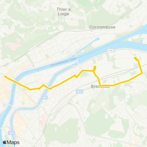 TEC Liège - Verviers Gare Léopold - Bressoux - Droixhe - Marché Couvert map