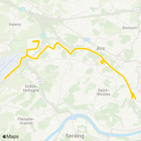 TEC Liège - Verviers Guillemins - Bierset (Liege Airport) map