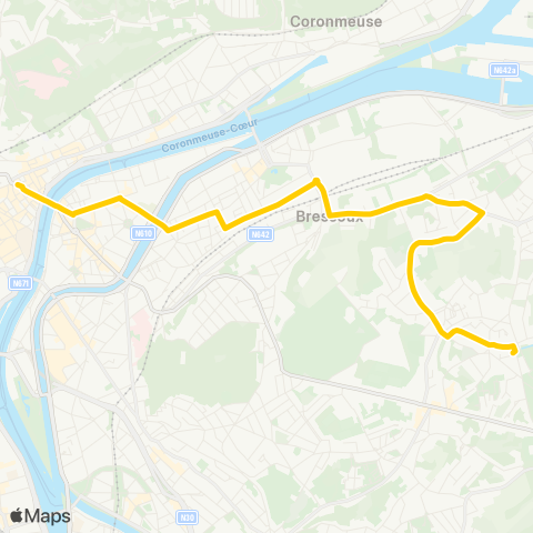 TEC Liège - Verviers Gare Léopold - Bressoux - Jupille - les Bruyères map