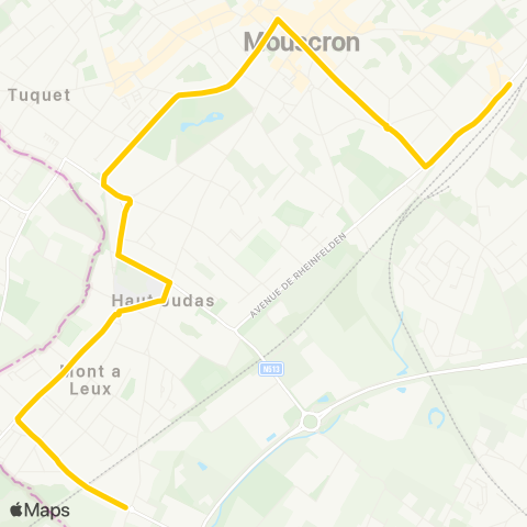 TEC Hainaut Desserte de Mouscron / Moeskr. (SNCB - Chée Ballons) map