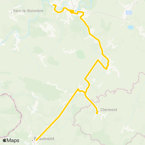 TEC Charleroi Lobbes - Thuillies - Beaumont map