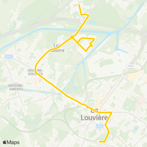 TEC Hainaut La Louvière Sud - Houdeng (Garocentre) map