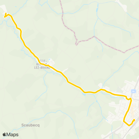 TEC Hainaut Braine-le-Comté - Steenkerque map