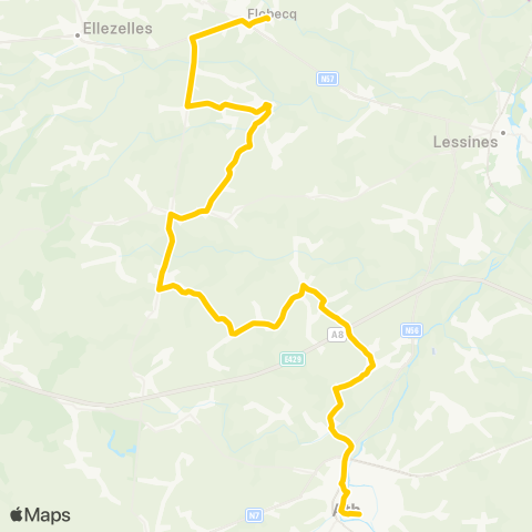 TEC Hainaut Ath - Ellezelles map