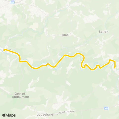 TEC Liège - Verviers Pepinster - Trooz - Prayon map