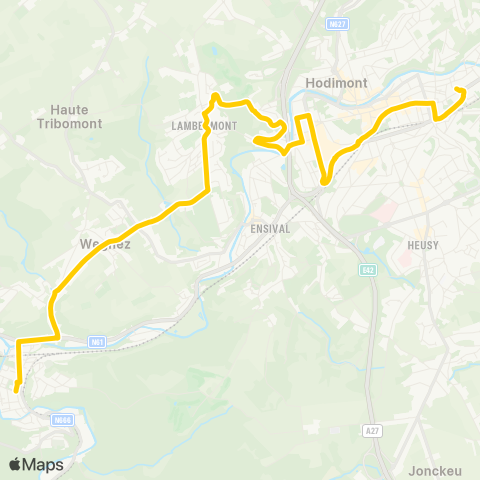 TEC Liège - Verviers Verviers - Lambermont - Wegnez - Pepinster map