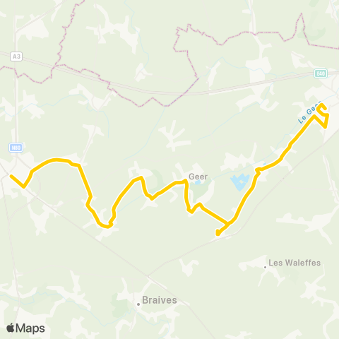 TEC Liège - Verviers Waremme - Geer - Hannut map