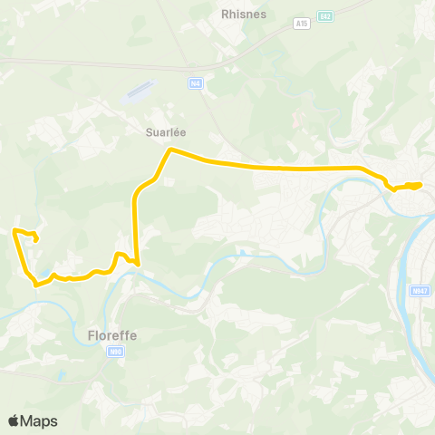 TEC Namur-Luxembourg Namur - Soye map