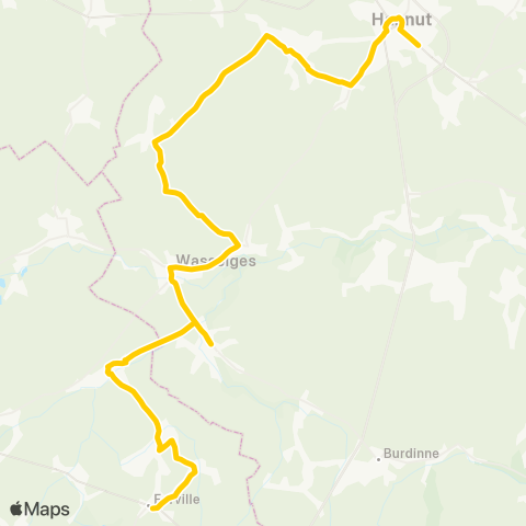 TEC Namur-Luxembourg Hannut - Forville map