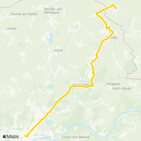 TEC Namur-Luxembourg Namur - Meeffe map