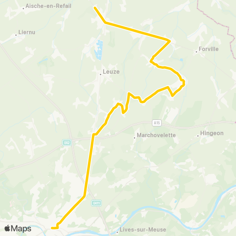 TEC Namur-Luxembourg Namur - Eghezée map