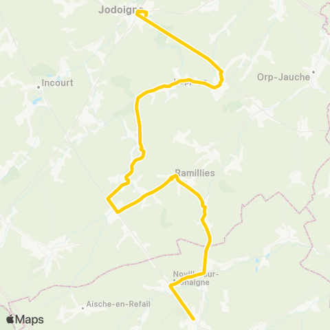 TEC Namur-Luxembourg Jodoigne - Eghezée map