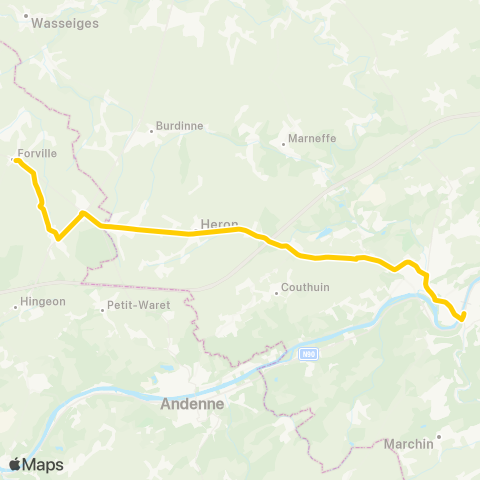 TEC Namur-Luxembourg Huy - Forville map