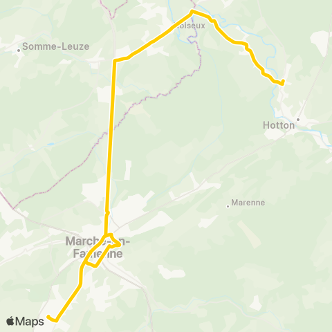 TEC Namur-Luxembourg Marloie - Noiseux - Melreux map