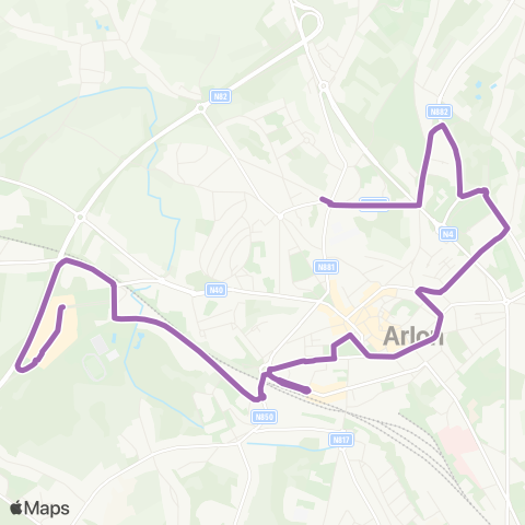 TEC Namur-Luxembourg Arlon - Callemeyn (Ligne Urbaine) map