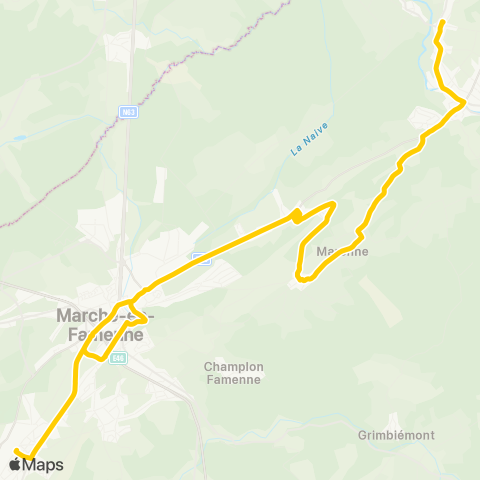 TEC Namur-Luxembourg Marloie - Melreux map