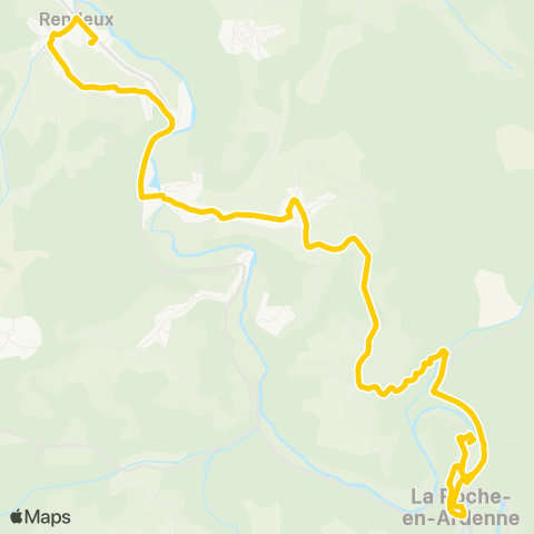 TEC Namur-Luxembourg La Roche - Cielle - Rendeux map