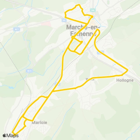 TEC Namur-Luxembourg Marche - les Fourches - Marloie map