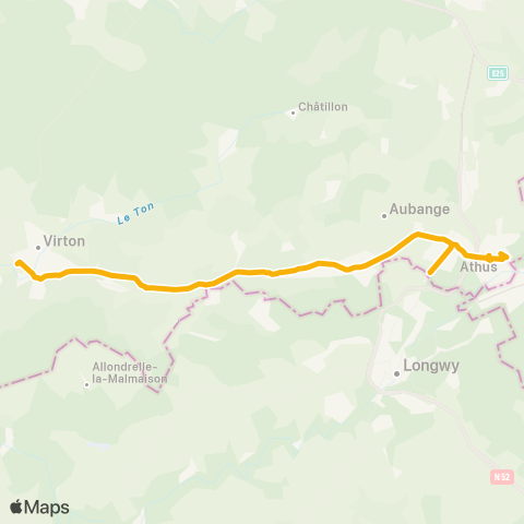 TEC Namur-Luxembourg Aubange - Saint-Mard map