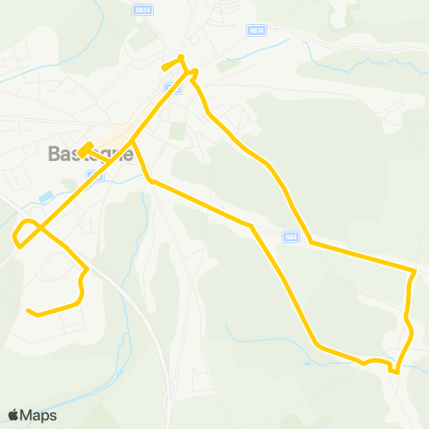 TEC Namur-Luxembourg Bastogne - Marvie - Bastogne map