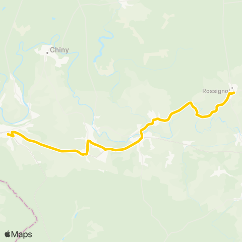 TEC Namur-Luxembourg Rossignol - Florenville map