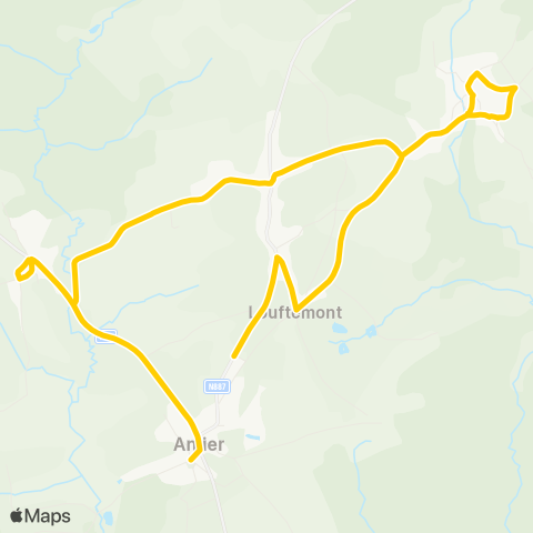 TEC Namur-Luxembourg Anlier - Louftémont map