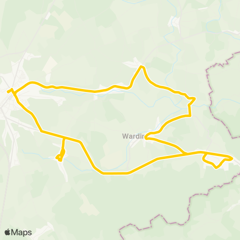 TEC Namur-Luxembourg Bras - Wardin - Mageret - Bastogne map