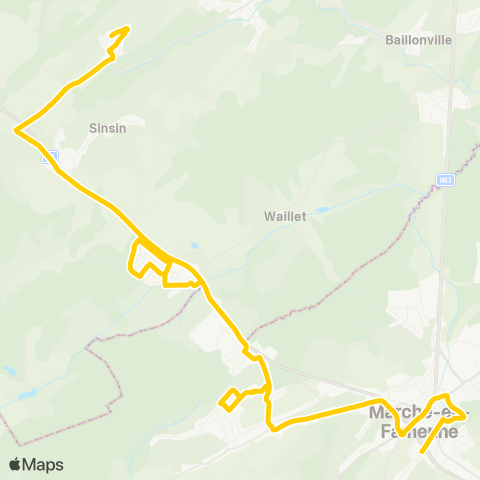 TEC Namur-Luxembourg Nettinne - Marche map