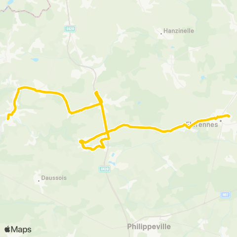 TEC Namur-Luxembourg Florennes - Yves-Gomezée - Walcourt map