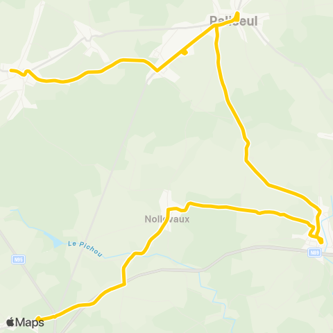 TEC Namur-Luxembourg Menuchenet - Carlsbourg - Paliseul map