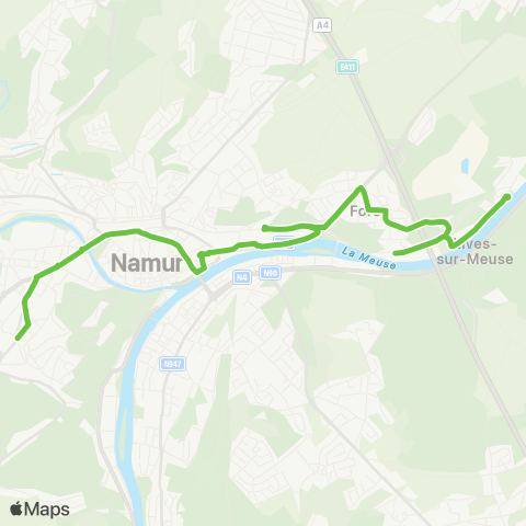 TEC Namur-Luxembourg Salzinnes (Hayettes) - Beez map