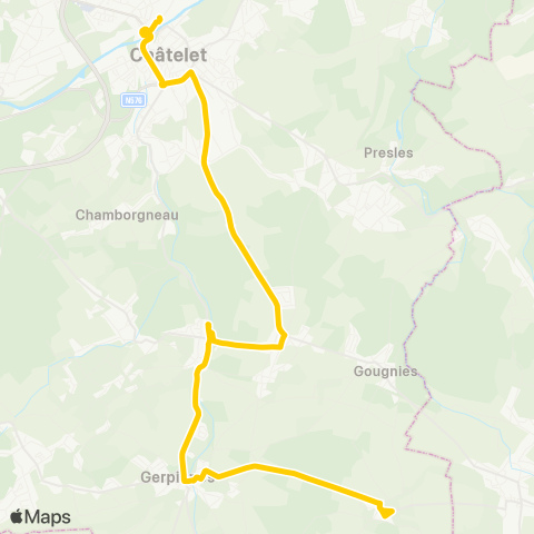 TEC Namur-Luxembourg Chatelineau - Acoz - Fromiée map