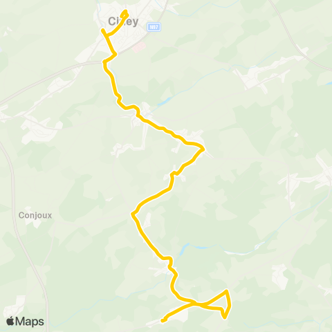 TEC Namur-Luxembourg Ciney - Mont-Gauthier map