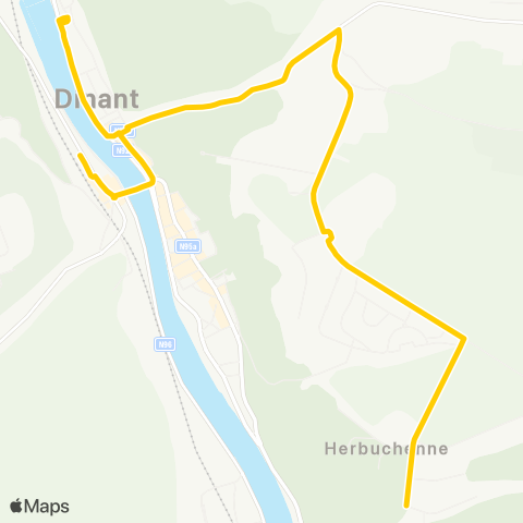 TEC Namur-Luxembourg Dinant - Herbuchenne map