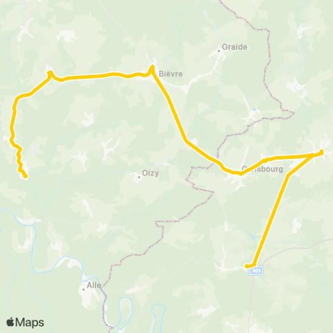 TEC Namur-Luxembourg Bièvre - Menuchenet map